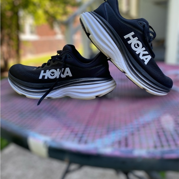 Hoka Black Athletic Shoes with White Soles - Picture 10 of 10